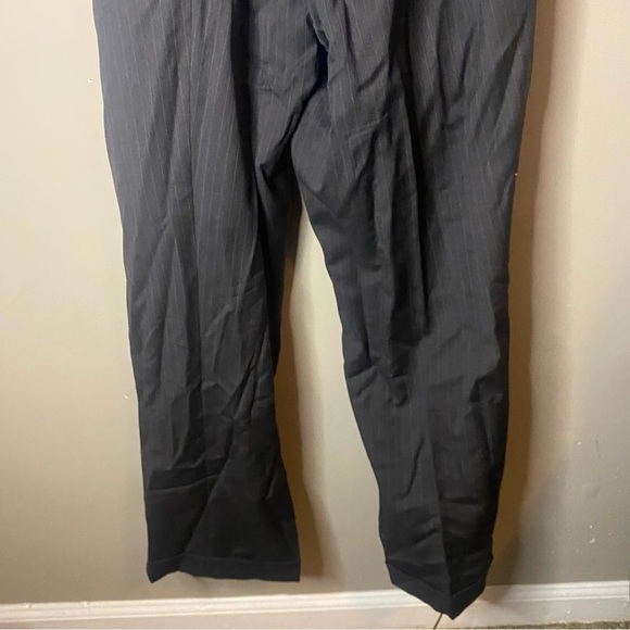 TASSO Elba 100% Pure Wool Striped Gray Men's Dress Pants - Picture 6 of 7
